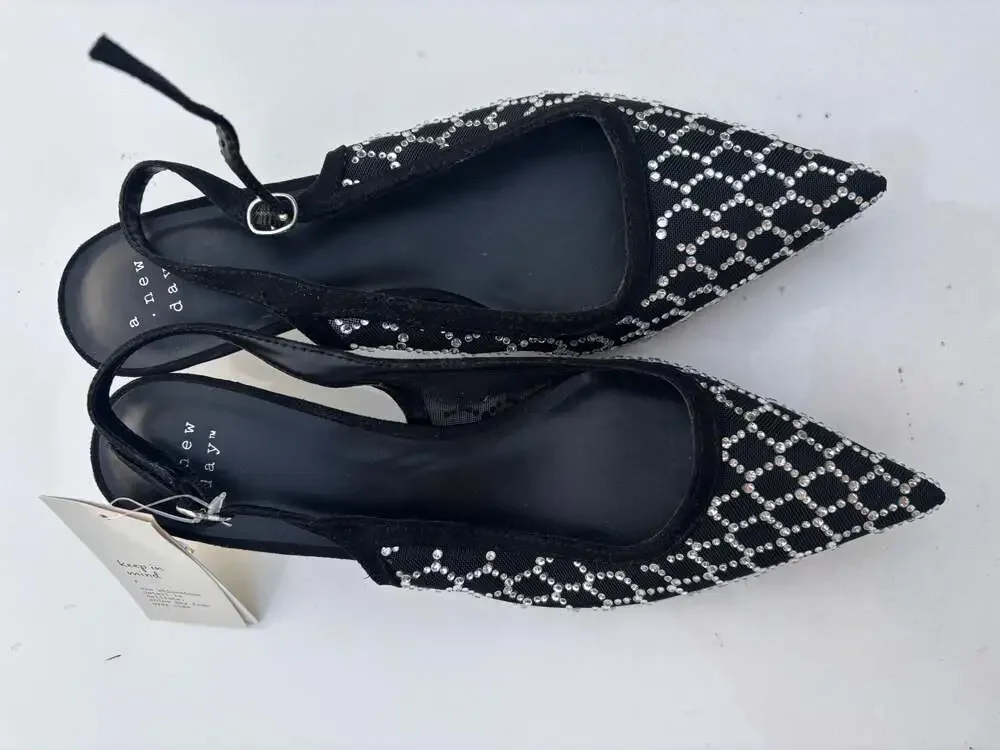 A New Day Women's Gigi Embellished Slingback Kitten Heels